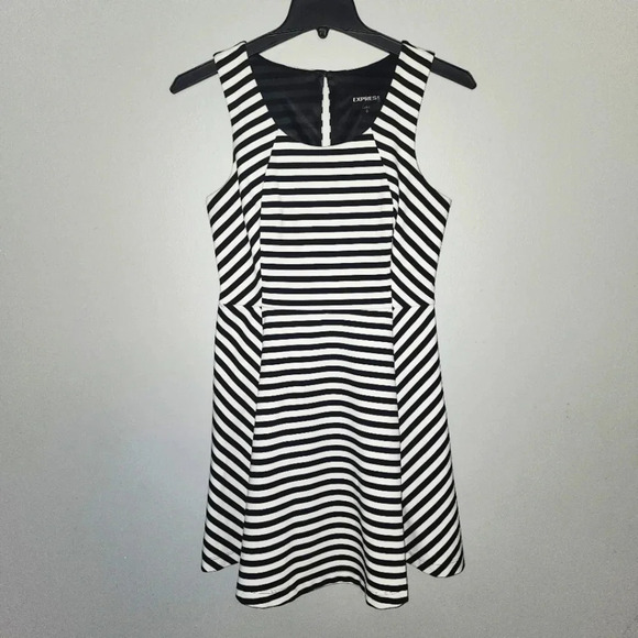 Express women's dress size M black and white stripped - Picture 1 of 7